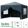 3x3m Pop Up Gazebo Heavy Duty Waterproof Commercial Grade Marketstall w/4 Sides