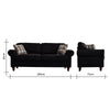 2, 3 Seater Black Linen Fabric Couch Sofa Armchair with 2 Pillows Living Room