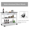 Kitchen Trolley Cart Rolling Island Cart Serving Cart Large Storage 2 Drawers