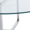 Clear Tempered Glass Coffee Table Round Side End Tea Table Cross Box Chrome Base