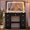 Dressing Table Large LED Mirror 7 Drawers Vanity Makeup Desk Set Bedroom Dresser