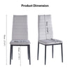 4pcs Light Grey Velvet Dining Chairs Metal Legs Padded Seat Kitchen Dining Room