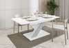 Extendable Table 140-180x80cm Kitchen STONE WHITE Gloss FAST FREE POSTAGE
