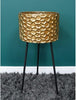 Gold Indoor Flower Pot, Geometric Plant Stand with Gold Honeycomb Planter, 72 cm