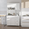 Freestanding Kitchen Storage Cabinet w/ Cupboard Cabinets Drawers Handles Shelf