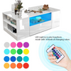 High Gloss Coffee Table With Storage 2 Drawer Wooden Living Room RGB LED Lights