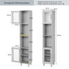 180CM Bathroom Cabinet Freestanding Slim Tower Cabinet Floor Storage Cabinet