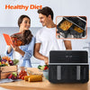 Digital Air Fryer Double Basket 4. 5L Oven LCD Non-stick Oil Free Food Frying