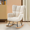 Modern Linen/Teddy Fleece Rocking Accent Chair Upholstere Glider Rocker Armchair
