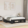 qohoio Bed Frame Black 120x190 Small Double Engineered Wood,Double Bed I9Z9