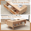 Modern Center Table with 2 Storage Drawers & Back Compartment