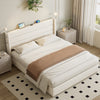 Ottoman Storage Bed Frame 5ft King Size Bed with Headboard Linen Fabric Beige