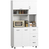 Freestanding Kitchen Storage Cabinet w/ Cupboard Cabinets Drawers Handles Shelf