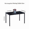 Black Marble MDF Top Dining Table&4pcs Grey Faux Leather Footrest Dining Chairs