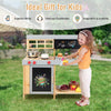 Outdoor Kid's Mud Kitchen Set Wooden Kid's Play Kitchen w/ Water Box
