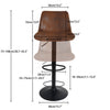 FATIVO Pair Bar Stool Vintage Rustic Kitchen Pub Barstool High Back Sunken Seat
