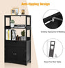 Freestanding Bookcase Bathroom Storage Cabinet Kitchen Cupboard Shelf W/ 2 Doors