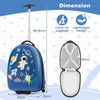 Kids Rolling Luggage Children Hard Cabin Shell Carry On Suitcase-Blue