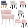 Velvet Dressing Table Stool Chair Makeup Padded Piano Seat Bedroom Wooden Legs