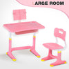 Kids Desk Chair Set School Student Child Kids Study Table Height Adjustable Pink