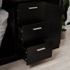 3 Door triple Wardrobe 3 Drawers Black - Bedroom Furniture Storage Cupboard