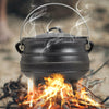 8L Cast Iron Dutch Oven Potjie Pot Outdoor Camping Fire Cooking Cooker W/ Handle