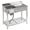 Catering Sink Commercial Kitchen Stainless Steel Single Bowl Sink Right Platform