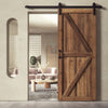 CO-Z 6.6 FT Sliding Wood Barn Kit 200cm Door Track System Hardware Closet Set