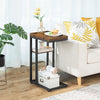 C Shaped Side Table Foldable Coffee Table Bedside Table 39 x 26 x 64 cm