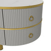 Nesting Coffee Tables Set Round Stacking Side Tables Living Room Furniture Grey