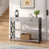 Wood Free Standing Hallway Console Table Living Room Shelf Display Drawer 3 Tier