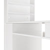 White Manicure Nail Table Wooden Desk Mobile Rolling Workstation Shelves Storage