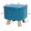 Square Footstool Footrest Pouffe Linen/Velvet/PU Leather Padded Children Seat