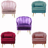 Velvet Scallop Shell Back Tub Chair Armchair Dressing Sofa Stool Bedroom Lounge