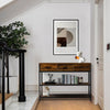 3-Tier Console Table Side Table With Drawer Shelf Bookcase Entryway Hallway Unit