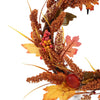 50cm Autumn Maple Leaf Garland Fall Wheat Harvest Wreath Front Door Hanging LED