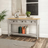 Corona Console Table 3 Drawer Hall Grey Solid Mexican Pine Wood Wax