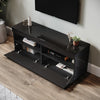 High Gloss Black TV Stand Cabinet Unit 2 Door Sideboard with LED Lights 120cm