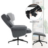 2 Pcs Reclining Armchair with Ottoman Set Swivel Home Furniture PU Leather Grey