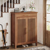 Shoe Cabinet 5-Tier Shoe Storage Rack Organizer with Louvered Doors and Drawer