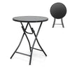 Outdoor Portable Metal Table Garden Patio Folding Round Table Bistro Table Black