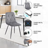 4x Velvet Dining Chairs Set Padded Seat Metal Leg Kitchen Home Office Chair