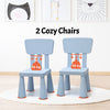 3 Piece Kids Table and Chair Set Toddler Activity Desk and Chairs-Blue