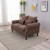 2 Seater faux leather/Linen Fabric Love Seat Sofa Armchair with Footstool Couch