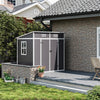 6 x 4 ft Plastic Shed Outdoor Garden Tools Storage House Double Doors，Window