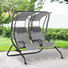 2Seater Garden Swing Outdoor Patio 2Separate Chairs Handrails Removable Canopy