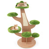 Wooden Cat Tree 128 cm Tall Cat Climbing Stand 8-Layer Cat Activity Center