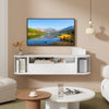 130cm Floating TV Stand Unit RGB LED Lighted Wall Mounted Cabinet Storage Door