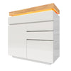 Sideboard with LED High Gloss White Storage Cabinet 3 Drawer Chest of Drawers