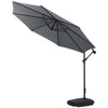 Cantilever Garden Hanging Sun Umbrella Banana Parasol Sunshade with Crank System